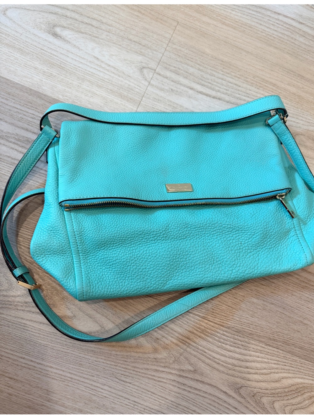 kate spade Turquoise Pebbled Leather Shoulder Bag